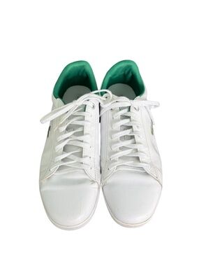 Lacoste White Leather Sneakers with Green Lining